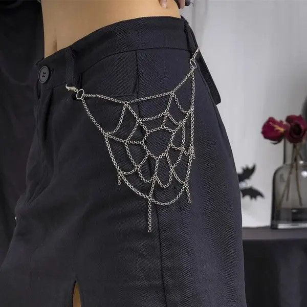 Jewelry Y2K Unisex Spider Web Key Chain Size ONE SIZE - 2 Thumbnail