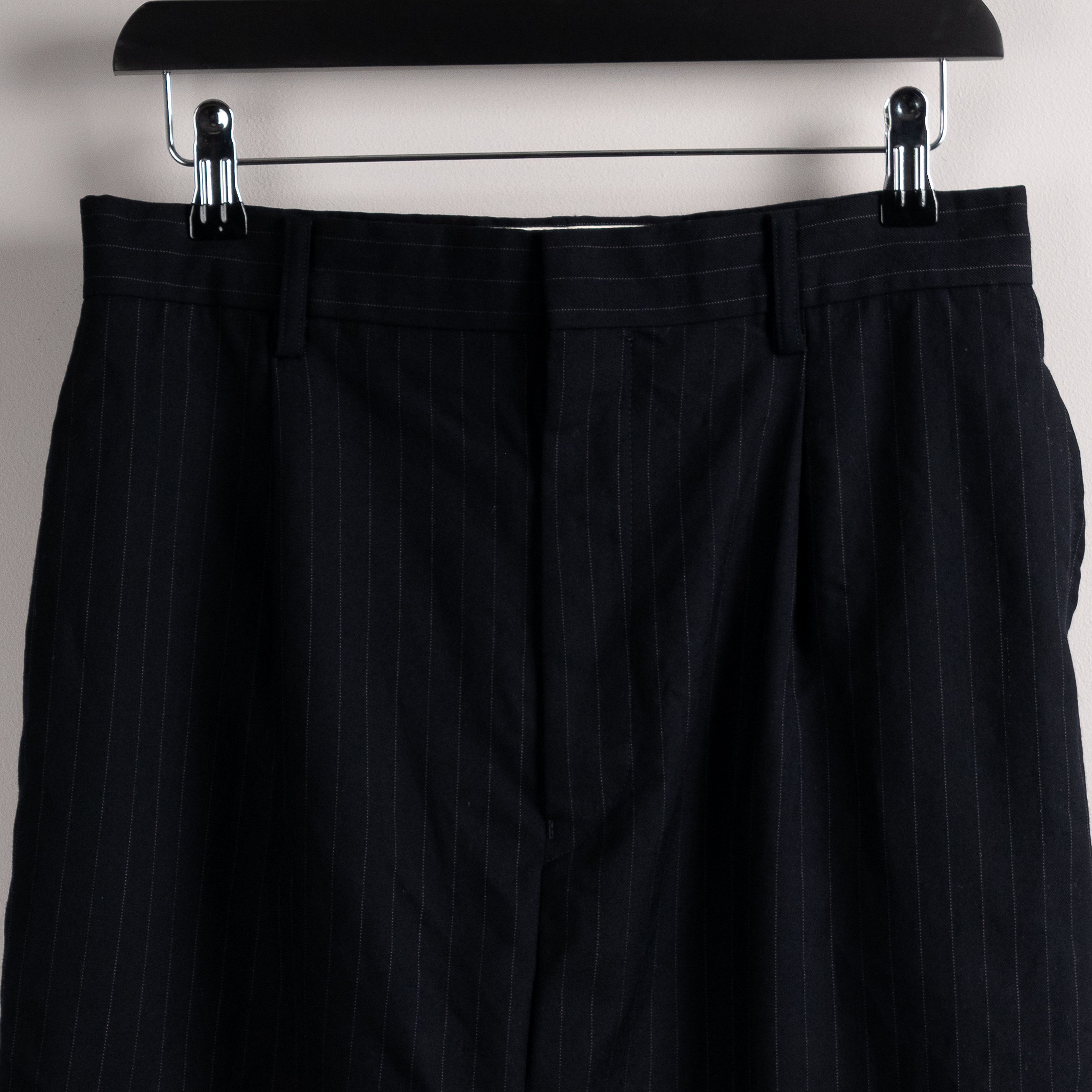 Junya Watanabe Junya Watanabe AW12 Pinstripe Pencil Shorts/Skirt Black Size 29" - 3 Thumbnail