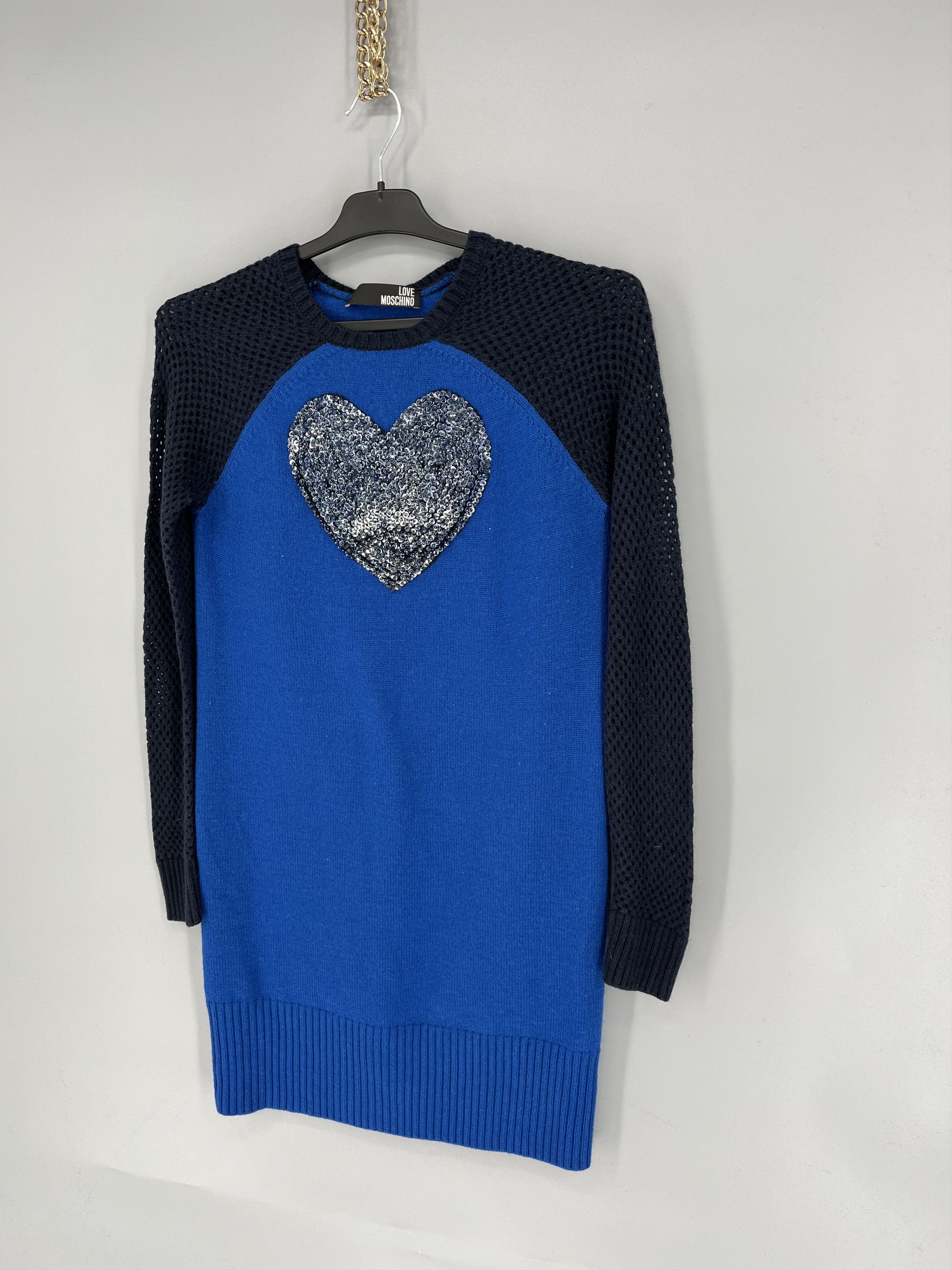 Moschino Moschino Wool Mini Dress Central Heart Logo Size S / US 4 / IT 40 - 3 Thumbnail
