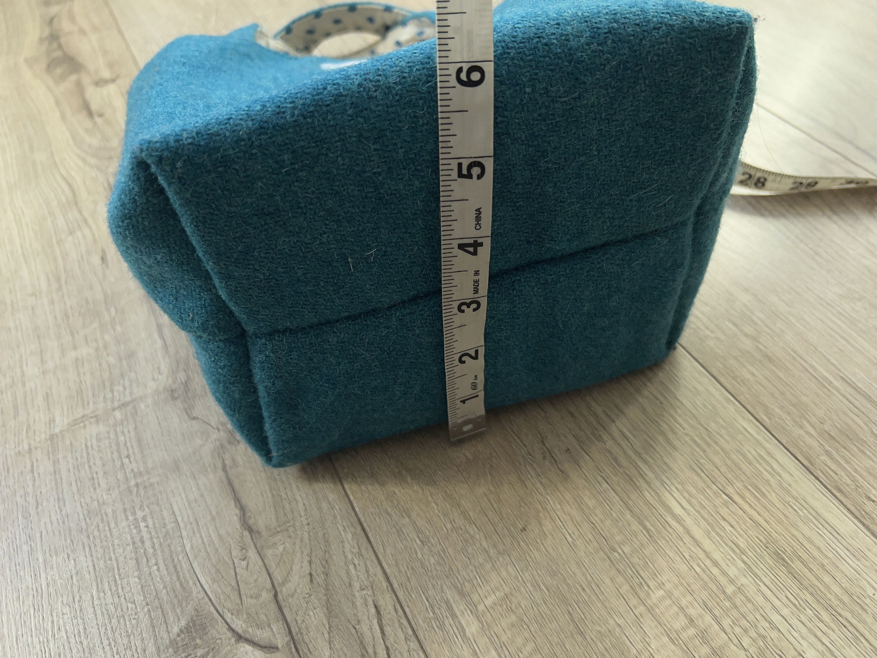 Designer × Harris Tweed Womens Harris Tweed Blue Wool Bag Small Tote Handbag Size ONE SIZE - 11 Thumbnail