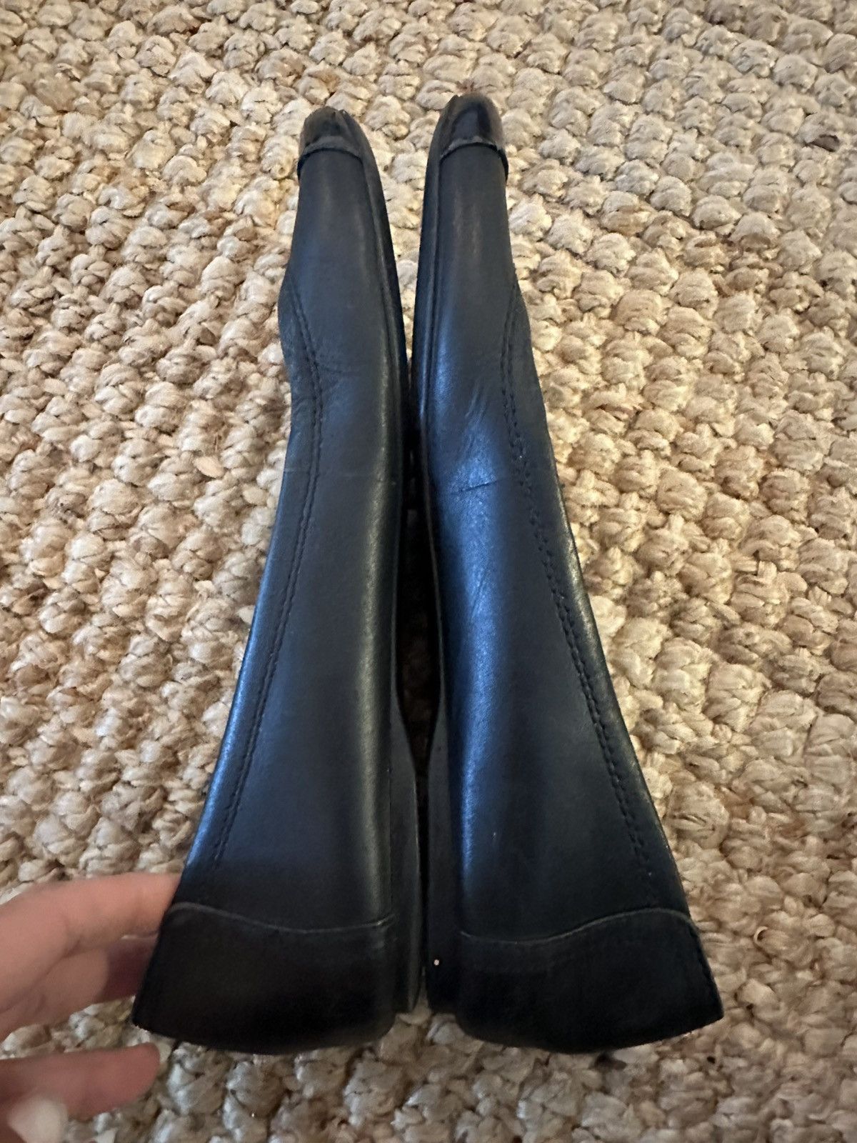 Coach Coach Chelsea Black Leather with Patent Toe Ballet Flats Size US 7 / IT 37 - 3 Thumbnail