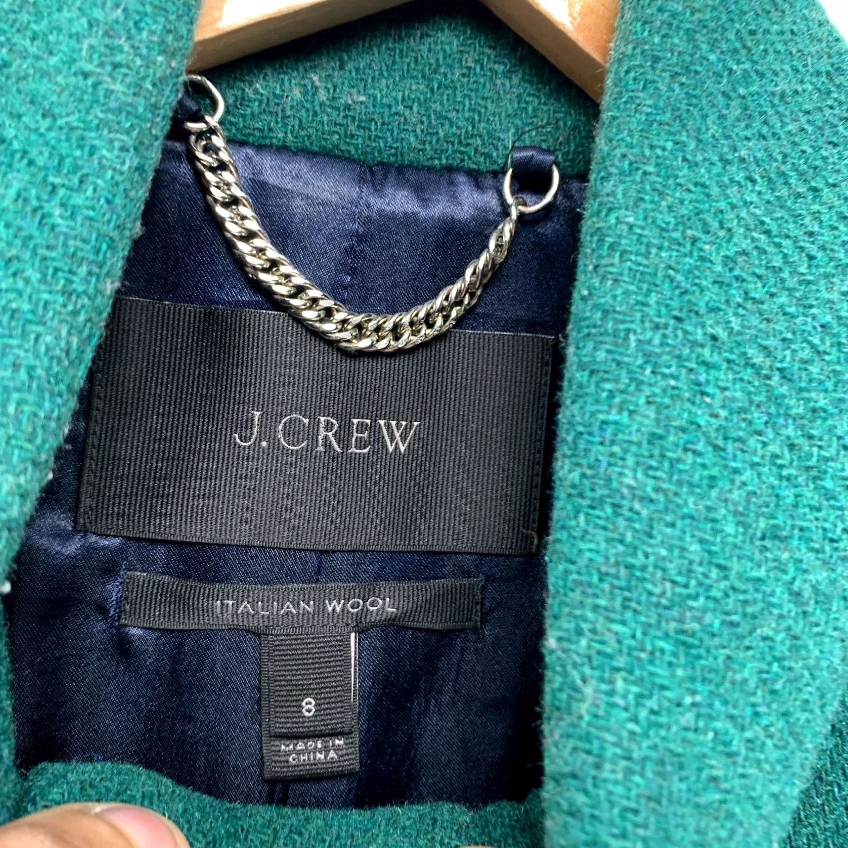 J.Crew J.CREW Italian Wool Coat Womens Size 8 Green Stadium Cloth Wool Blend Overcoat Shirt Size M / US 6-8 / IT 42-44 - 3 Thumbnail