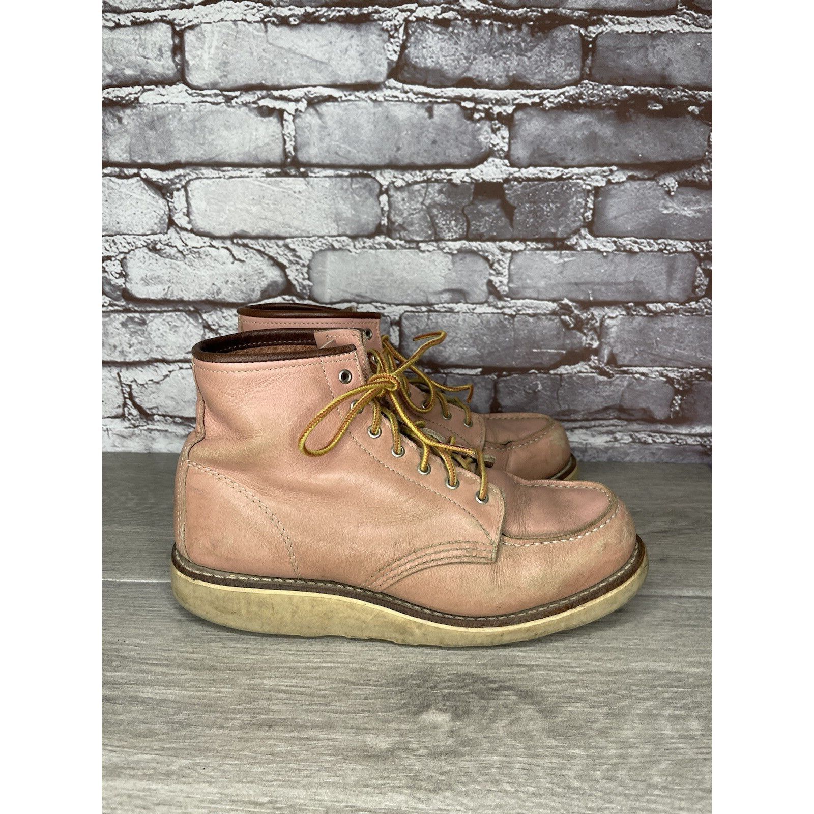 Red Wing 3387 Rose Pink Leather Lace Up Work Boots Women's S