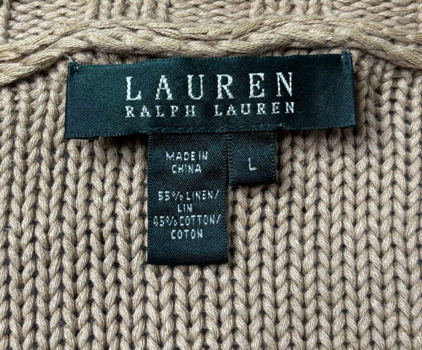 Lauren Ralph Lauren Lauren Ralph Lauren Sweater Women's Large Linen Cotton Clasp Size L / US 10 / IT 46 - 2 Thumbnail