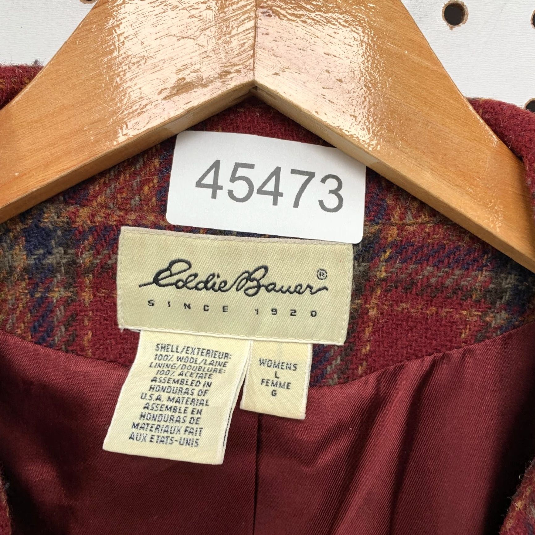 Eddie Bauer VINTAGE Eddie Bauer Wool Blazer Womens Large Red Plaid Boyfriend Academia Y2k Size L / US 10 / IT 46 - 5 Thumbnail