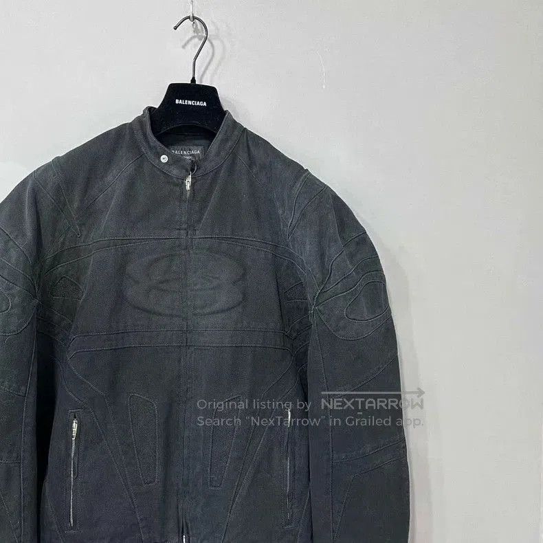 Balenciaga Balenciaga 24 Double Ring Denim Bomber Jacket . Size US L / EU 52-54 / 3 - 3 Thumbnail