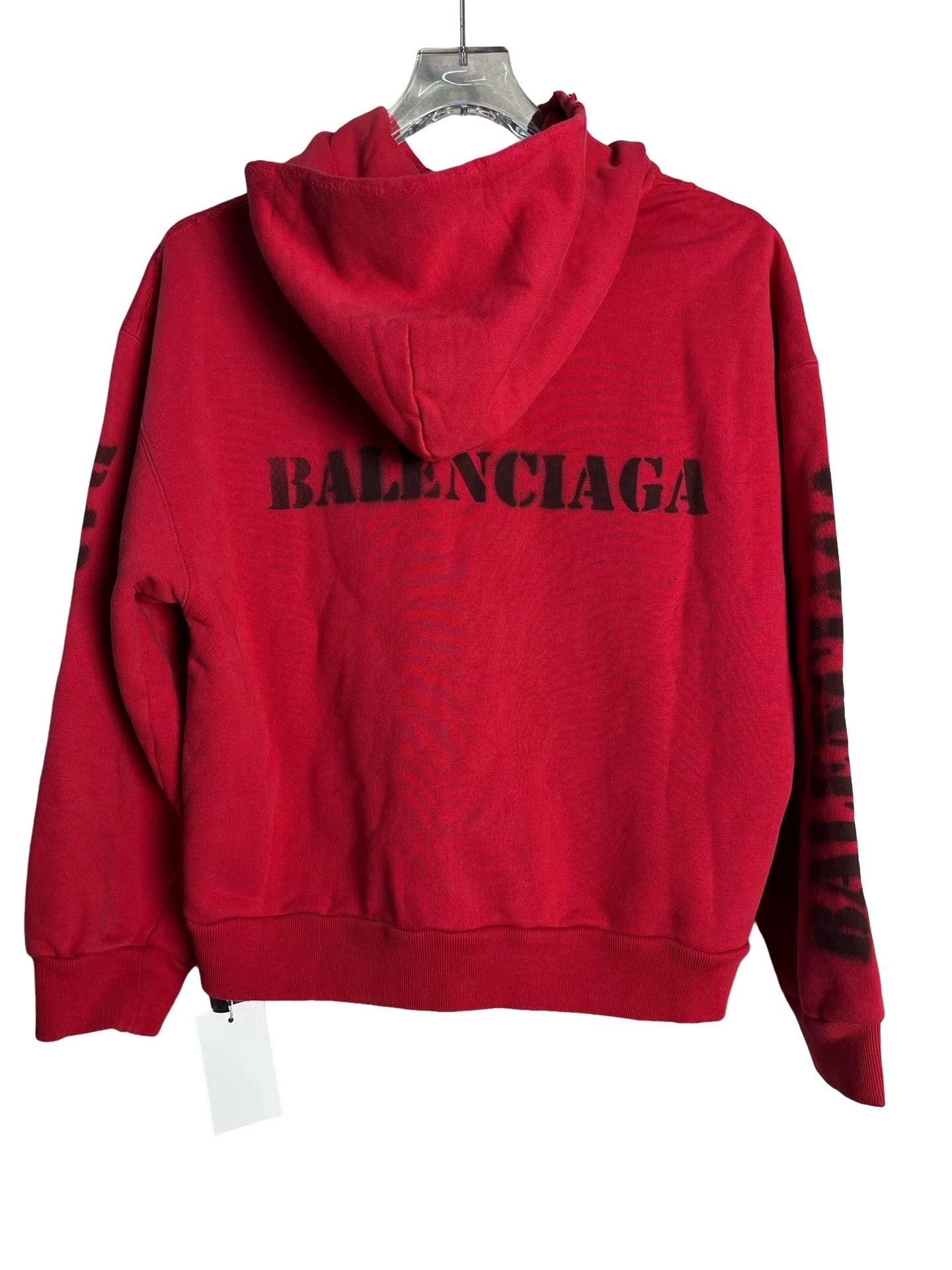 Balenciaga Balenciaga Red Logo Zip-Up Hoodie S Size US S / EU 44-46 / 1 - 1 Thumbnail