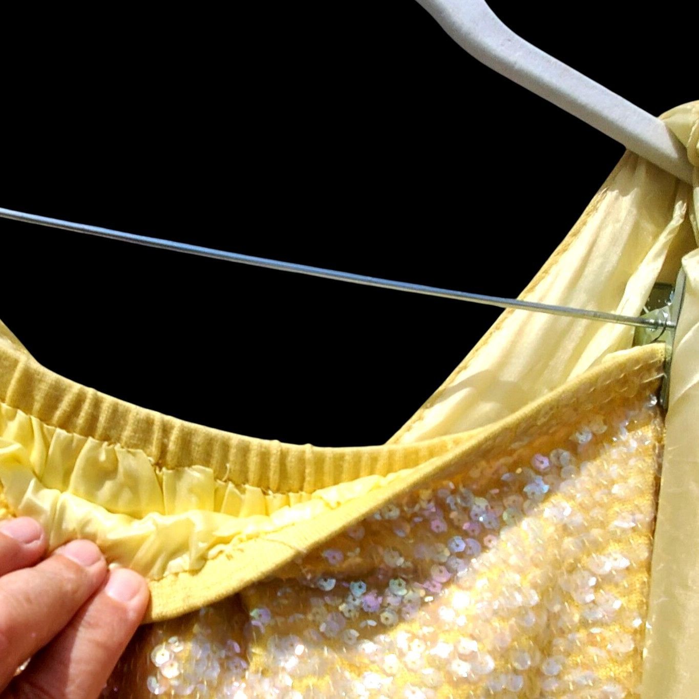 Vintage 60s Sequin Beaded Yellow Skirt Set XL NWT Cleopatra Movie In Size XL / US 12-14 / IT 48-50 - 15 Thumbnail