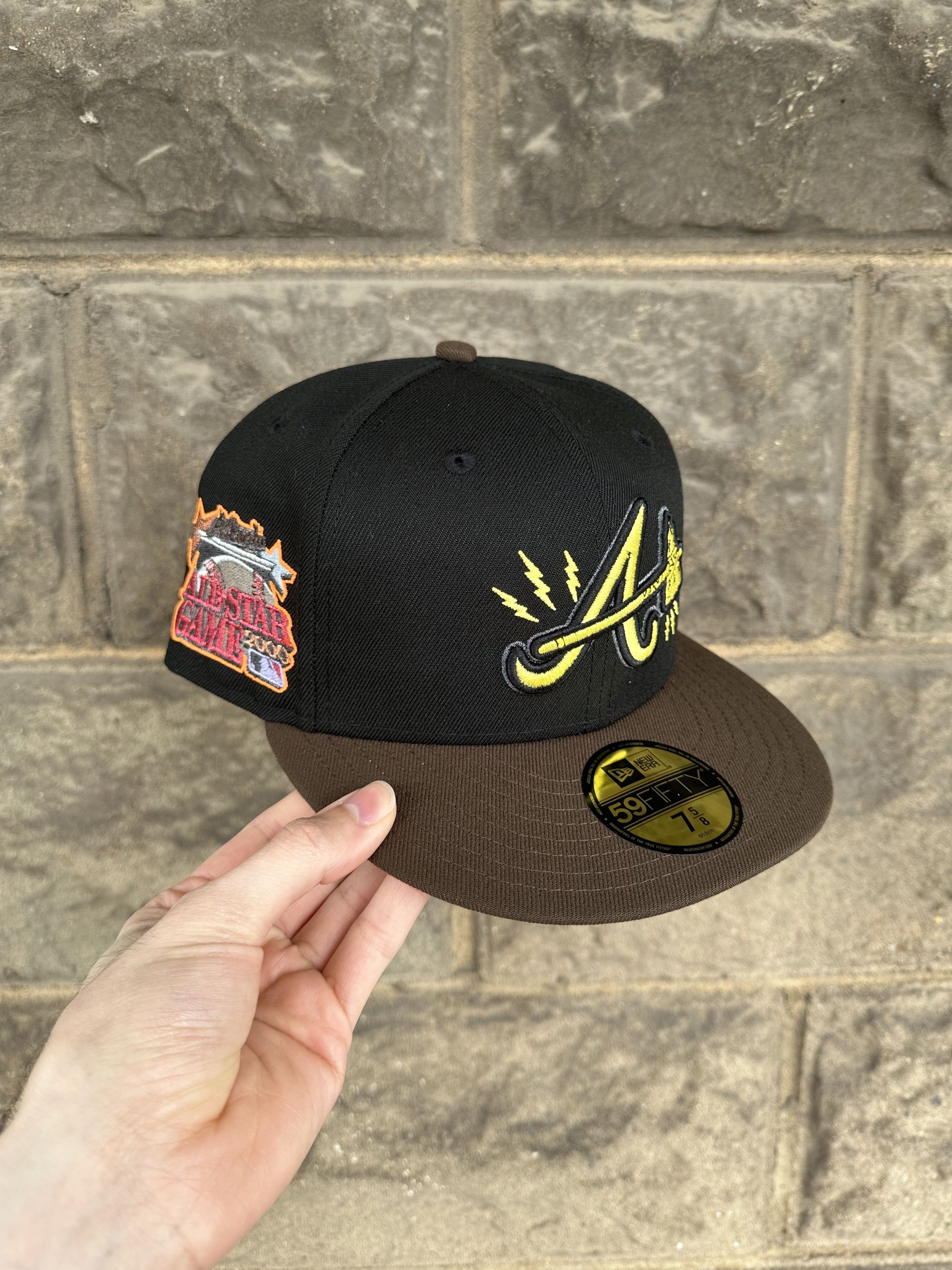 image of Hat Club x Myfitteds 7 5/8 Atlanta Braves 2000 Asg Nothin On You in Jet Black, Men's