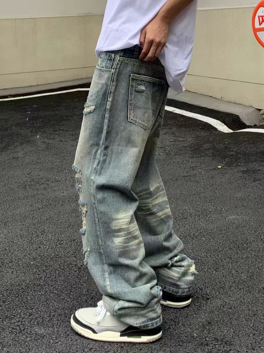 Japanese Brand × Jean Ripped washed vintage casual baggy jeans Size US 34 / EU 50 - 2 Thumbnail