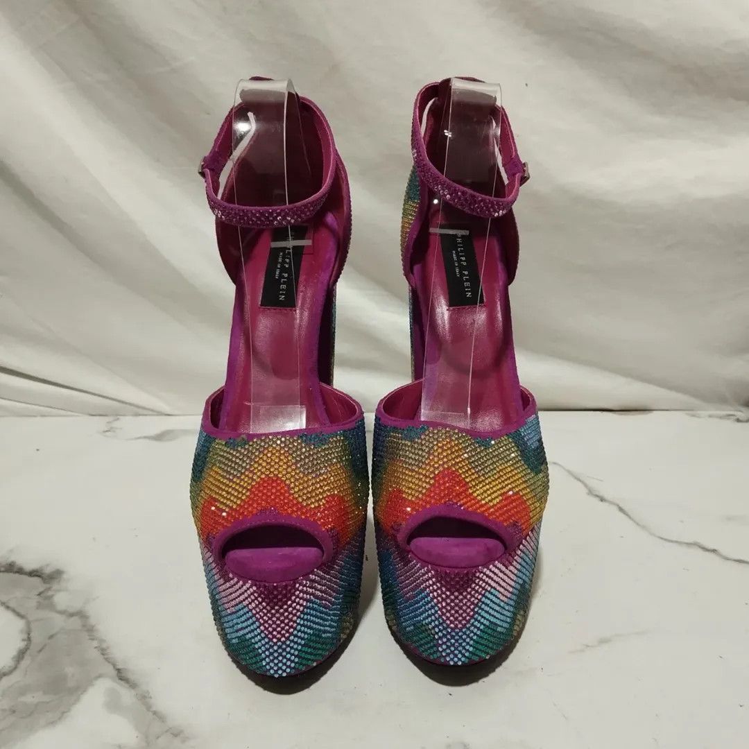 Philipp Plein Philipp Plein 120mm Cryst-Embelished Waves Rainbow Platform Size US 9 / IT 39 - 2 Thumbnail
