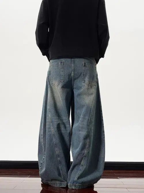 Japanese Brand VIBE Retro cut curved knife high street jeans Size US 33 - 8 Thumbnail