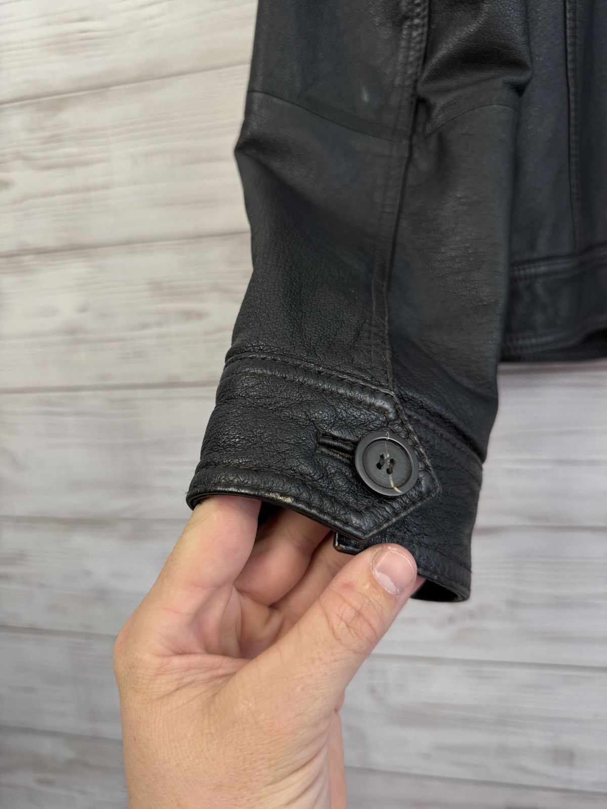 Armani Armani Jeans Leather Jacket Size US L / EU 52-54 / 3 - 9 Thumbnail