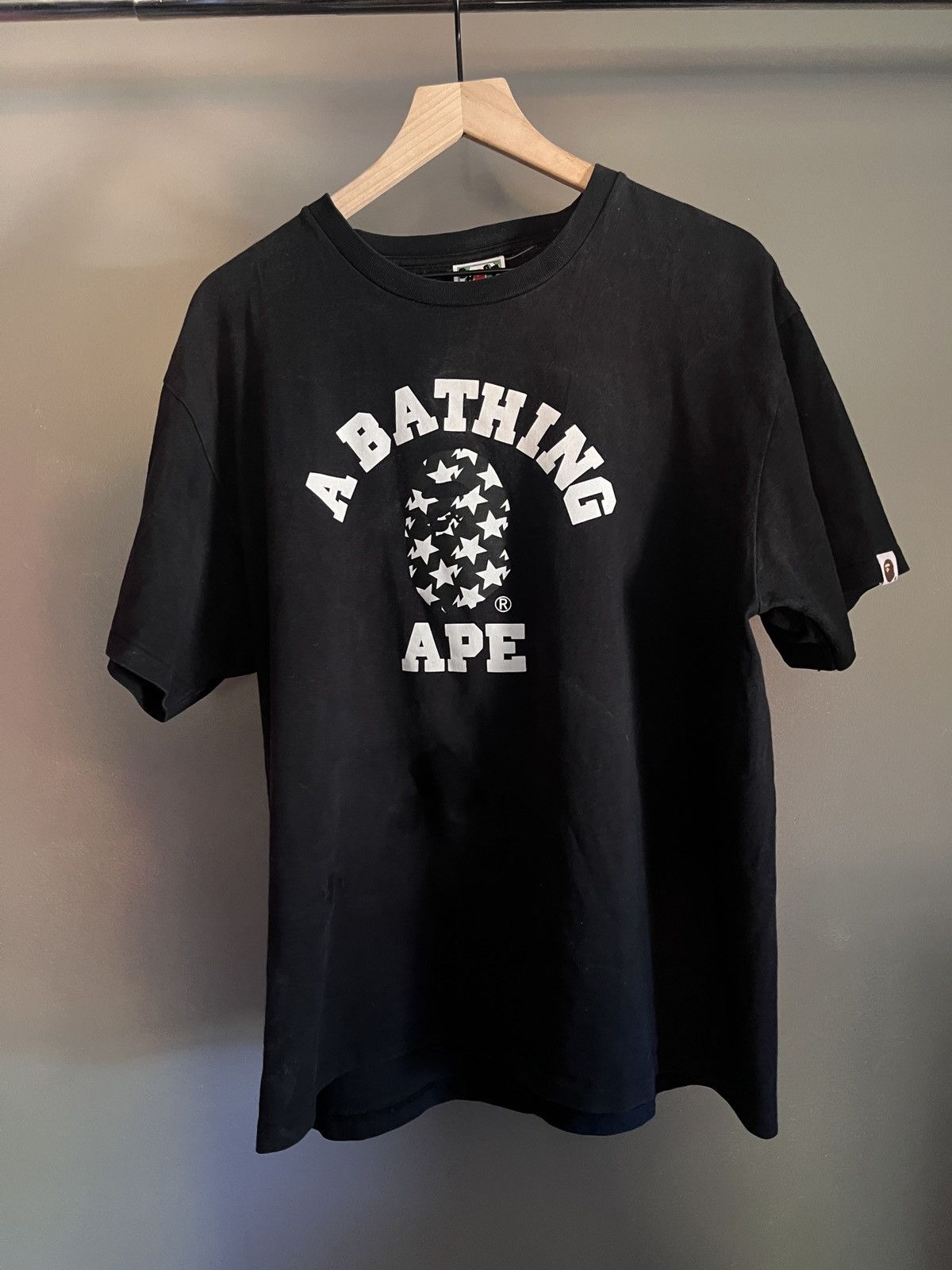 Bape Black Bape shirt with stars | Grailed