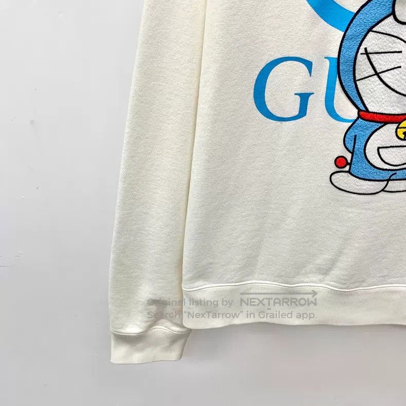 Gucci Gucci White Doraemon printed cotton hooded drawstring long Size L / US 10 / IT 46 - 4 Thumbnail