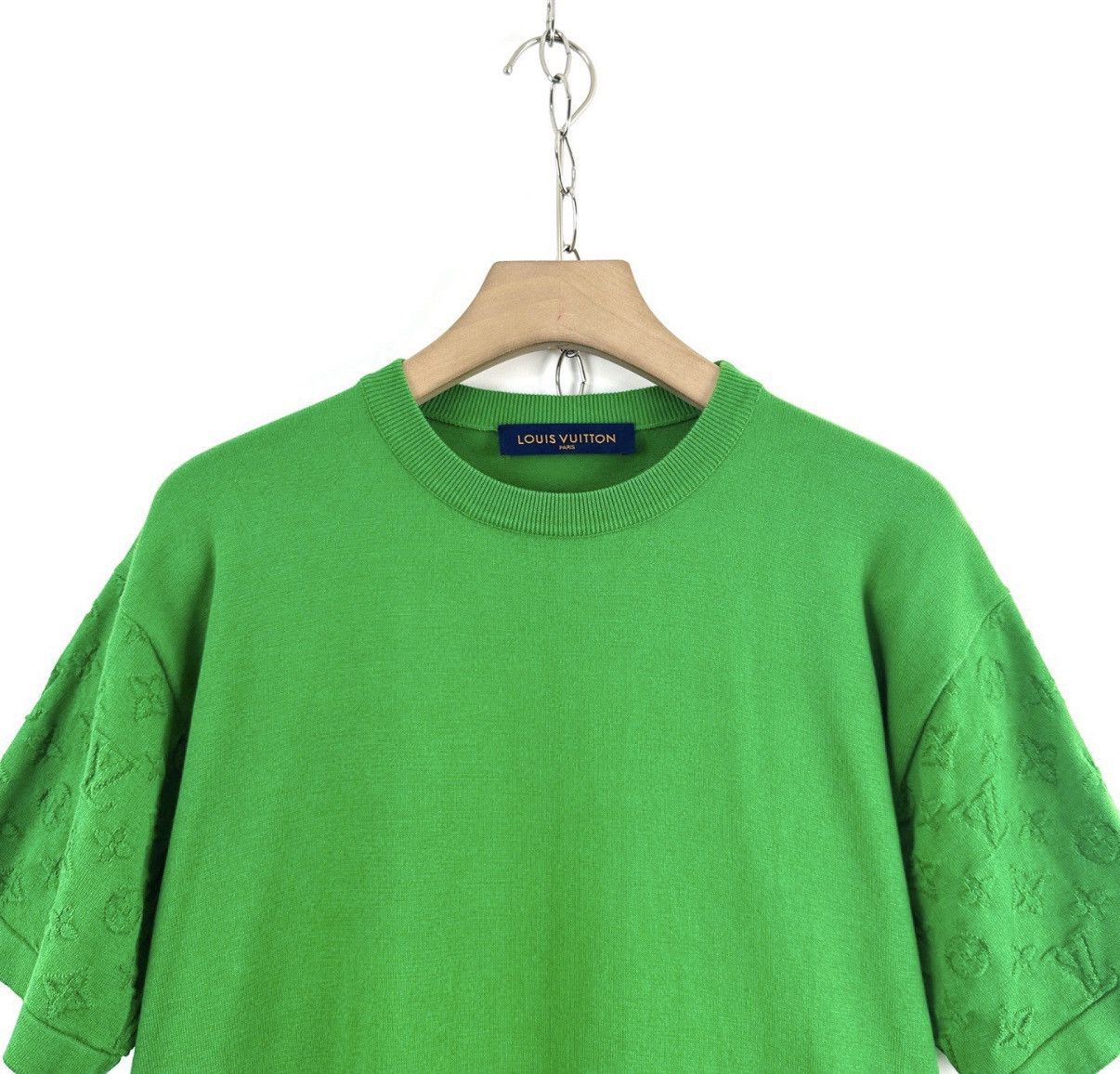 Louis Vuitton Louis Vuitton Green All-Over Embossed Logo Short Sleeve K12 Size US M / EU 48-50 / 2 - 3 Thumbnail