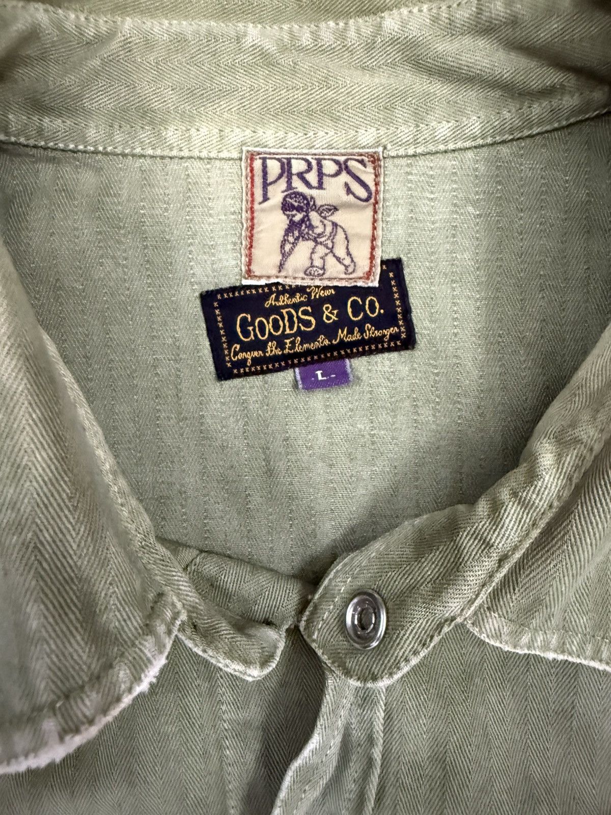 Prps PRPS Washed Western Pearl Snap Button Size US XL / EU 56 / 4 - 3 Thumbnail