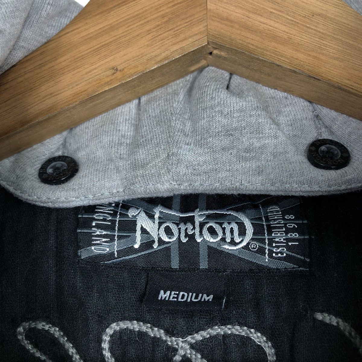 Japanese Brand × Norton 📌Biker Jacket Rich Black Norton Embroidered Big Logo Size US M / EU 48-50 / 2 - 19 Thumbnail