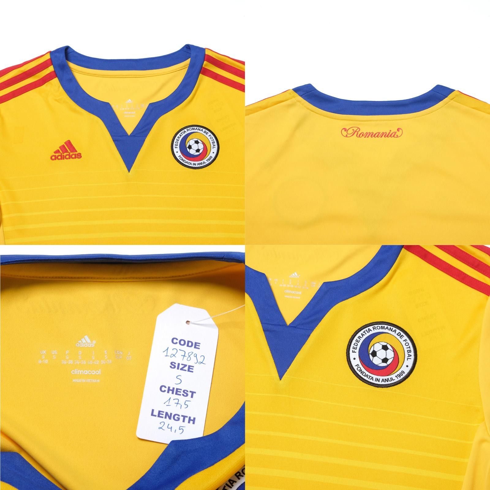 Adidas 2014 Romania World Cup Qualifier Home Shirt Adidas (S) Size US S / EU 44-46 / 1 - 4 Thumbnail