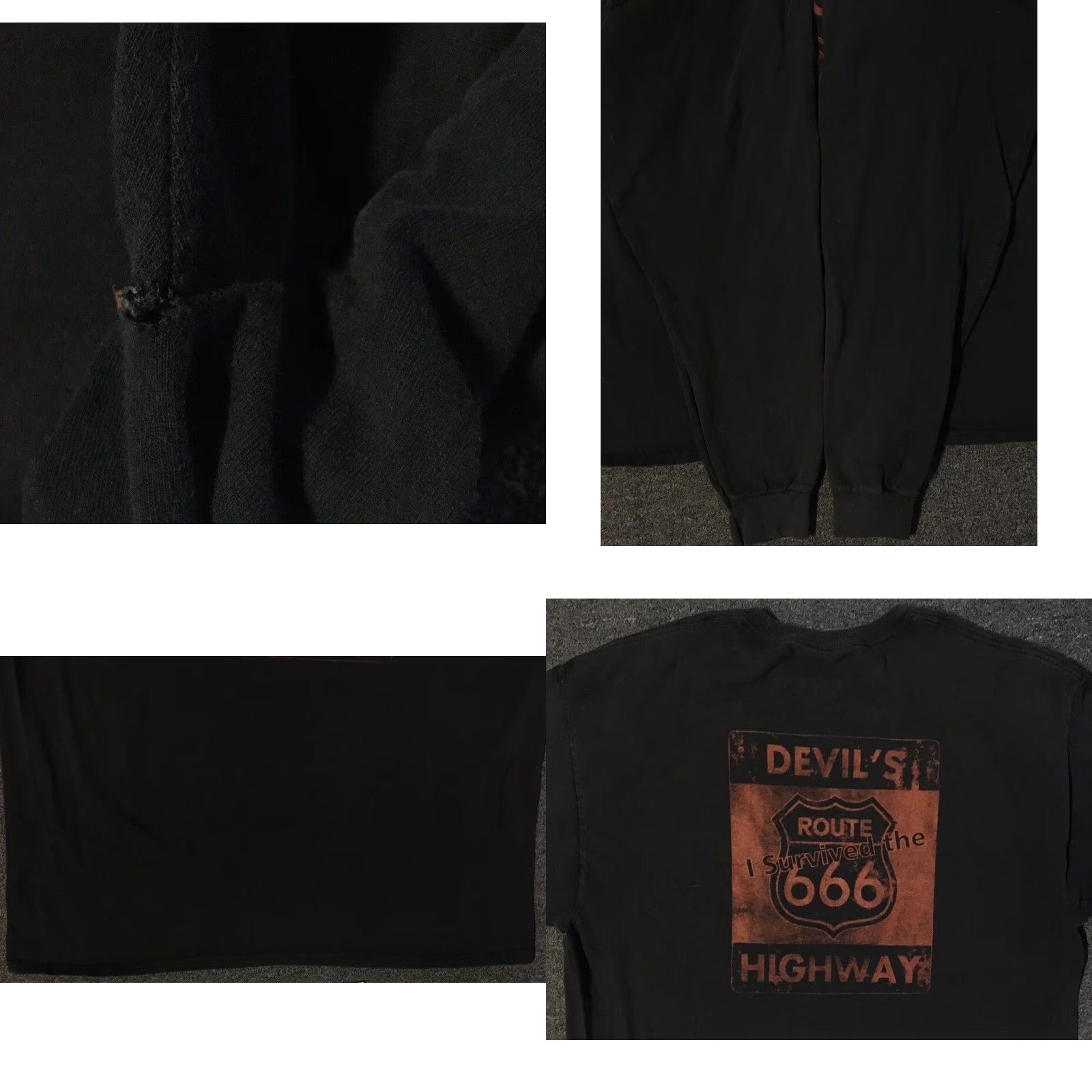 Vintage VINTAGE Rt 666 Devils Highway Alpine Arizona Faded Shirt 2XL Black Harley Davidson Graphic Tee Biker Grunge 90s 70s 80s USA Punk Rock Mens Size US XXL / EU 58 / 5 - 8 Thumbnail