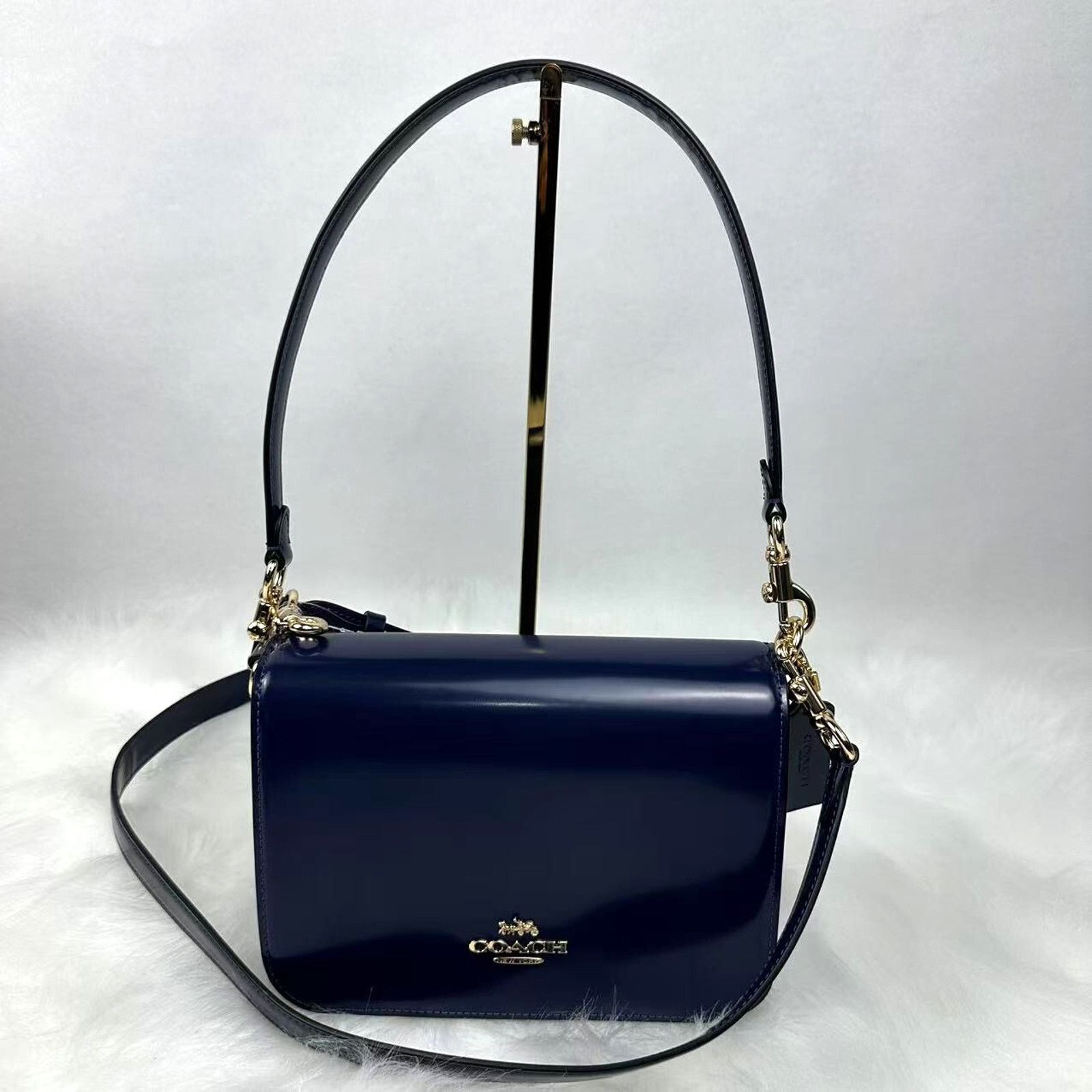 Coach Coach Quinn Shoulder Crossbody Bag In Leather/True Navy NWT Size ONE SIZE - 1 Thumbnail