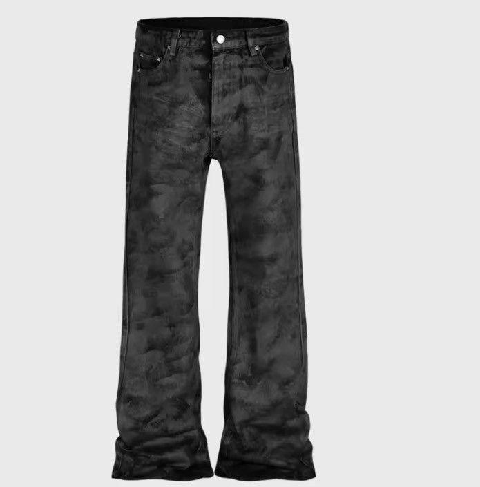 Japanese Brand Heavyweight washed and waxed micro flare hombre baggy jeans Size US 34 / EU 50 - 2 Thumbnail