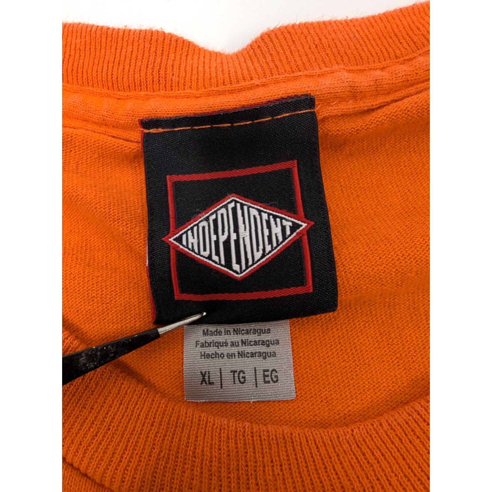 Vintage VINTAGE Independent Bar Logo Orange T-Shirt Men XL Cotton Skate Punk 90s - Logo Shirt Mens Size US XL / EU 56 / 4 - 7 Thumbnail