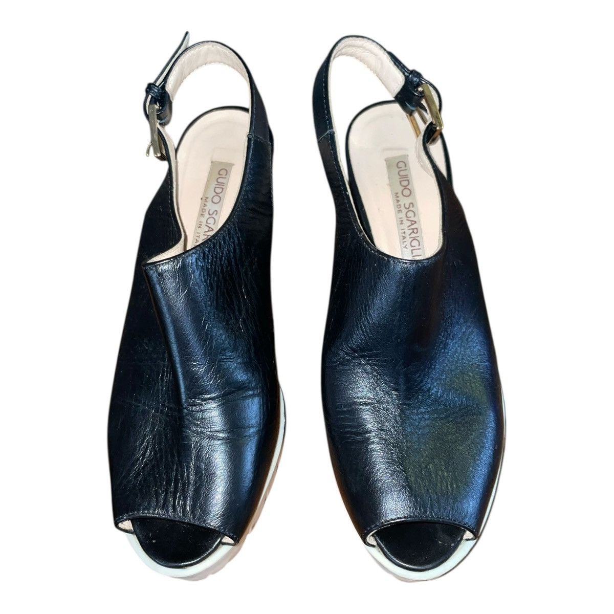 Other Guido Sgariglia Women’s Leather Black White Platform Loafer Size US 4.5 / IT 34.5 - 8 Thumbnail