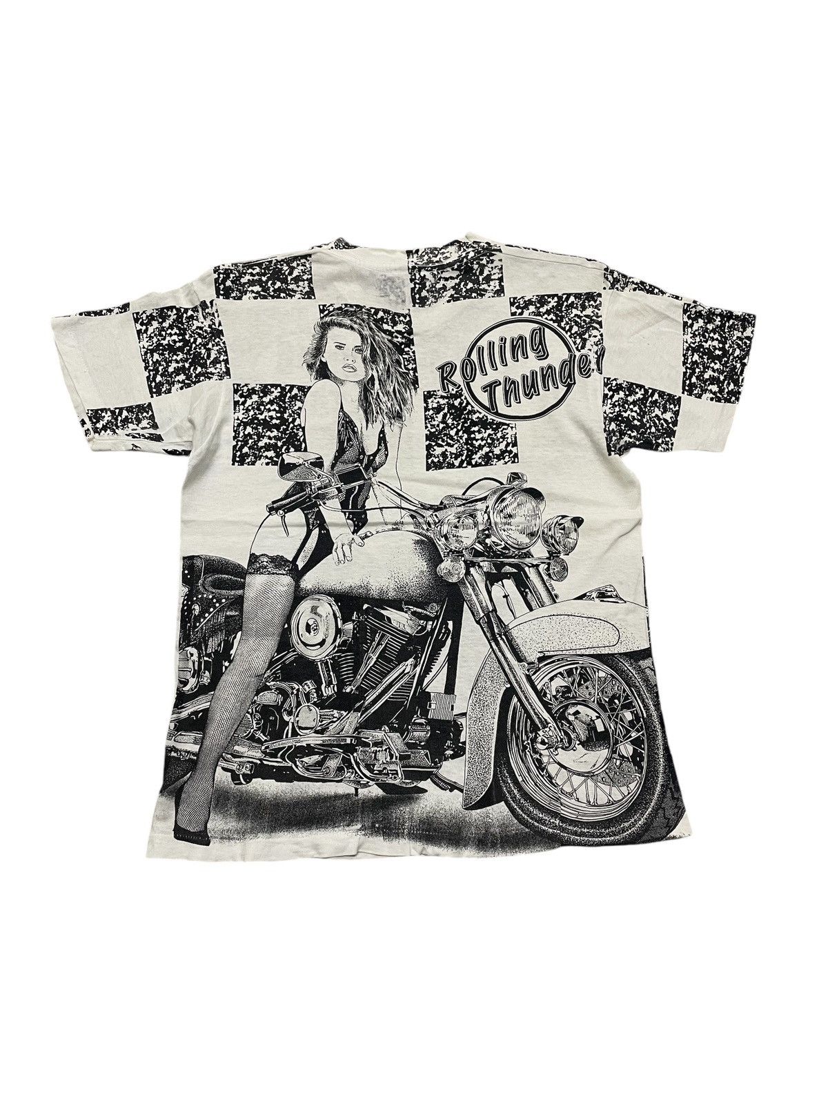 POP MAGAZINE × Vintage Vintage 90s Rolling Thunder Photo Tees T-shirt Size US L / EU 52-54 / 3 - 2 Thumbnail