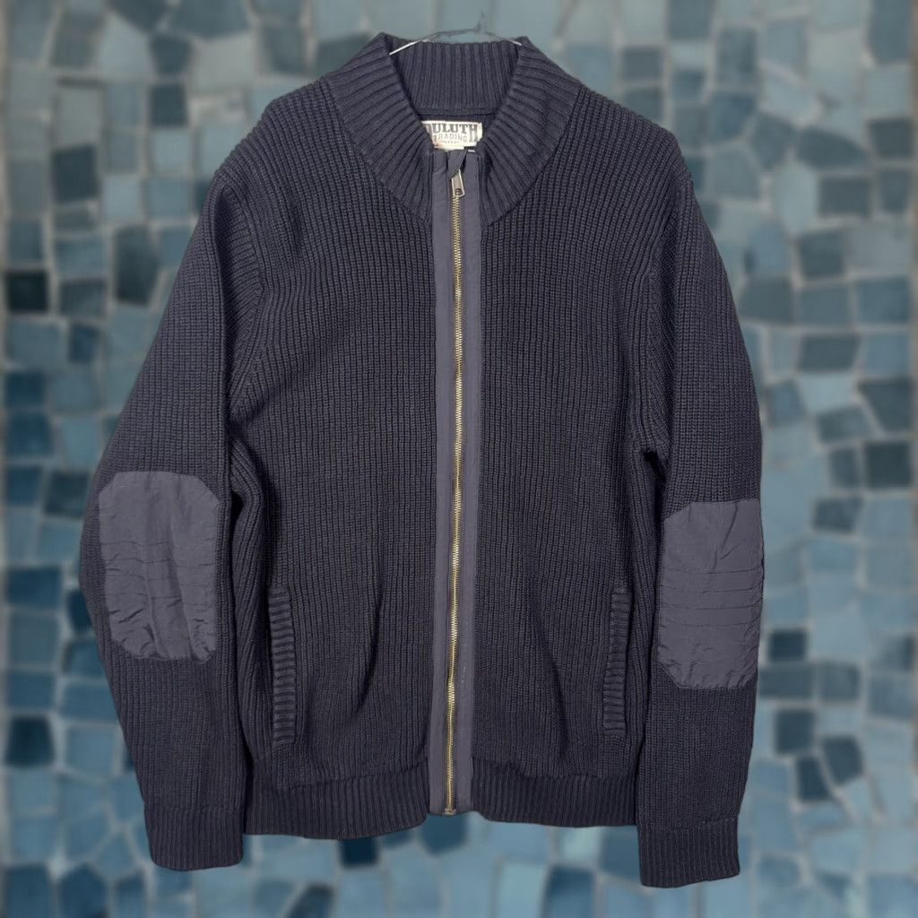 Vintage Duluth Mens L Brigadier Full Zip Wool Jacket Elbow Patch 57713 Sweater Black Knit Full Zip Pocket Wool Blend Size US L / EU 52-54 / 3 - 1 Thumbnail