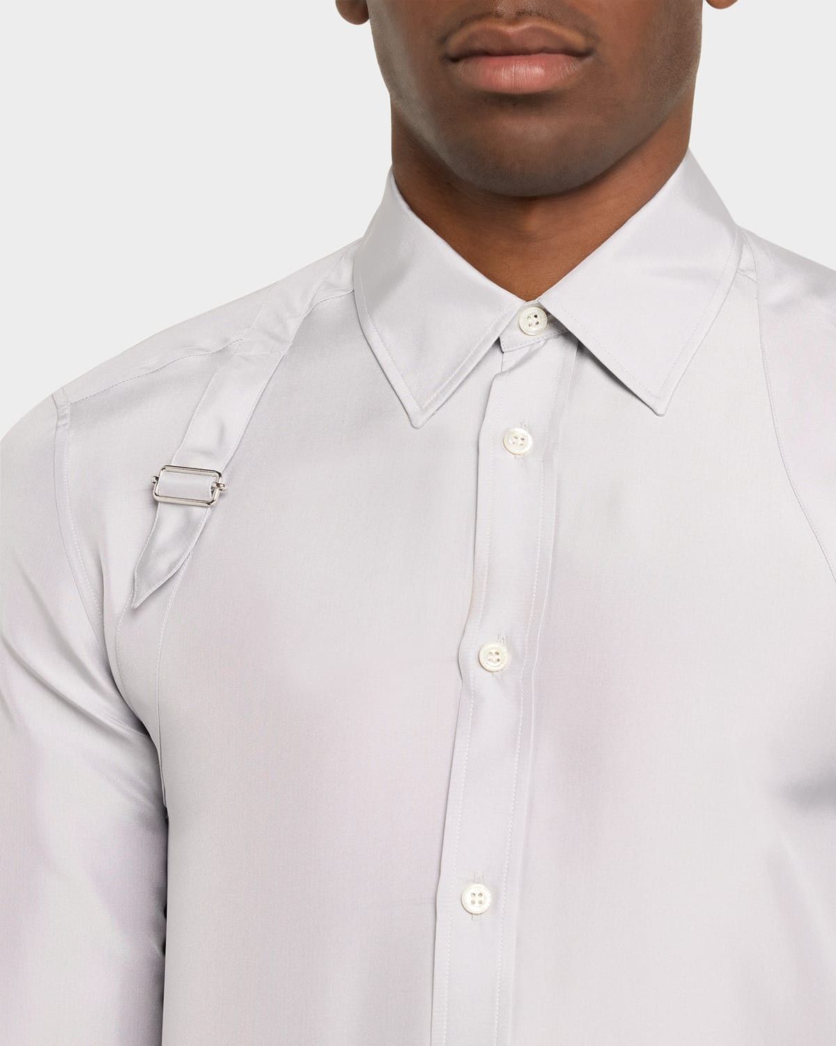 Alexander McQueen o1w1db10725 Printed Harness Shirt in Optical White Size US XL / EU 56 / 4 - 5 Thumbnail