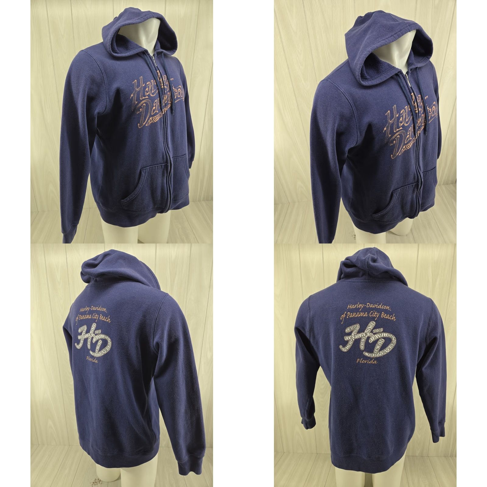 Harley Davidson VINTAGE Harley-Davidson Hoodie Womens XL Zip Up Black Logo Embroidered Front Pocket Full Zip Hooded Leather? No, Cotton Blend (adjusted) Size XL / US 12-14 / IT 48-50 - 8 Thumbnail