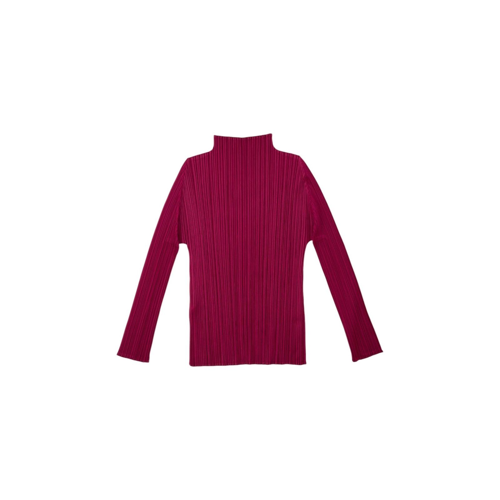 Issey Miyake Pleats Please Fuchsia Long Sleeve Top Size L / US 10 / IT 46 - 2 Thumbnail