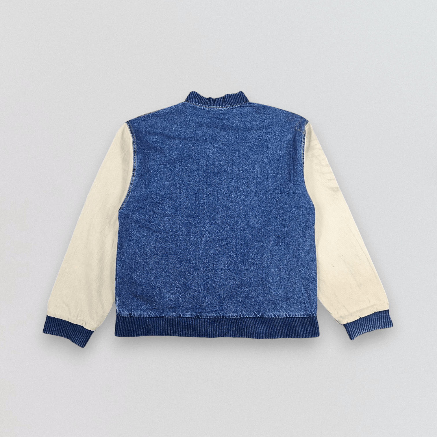 Vintage Vintage K-Products Blue Denim Varsity Jacket Size US M / EU 48-50 / 2 - 3 Thumbnail