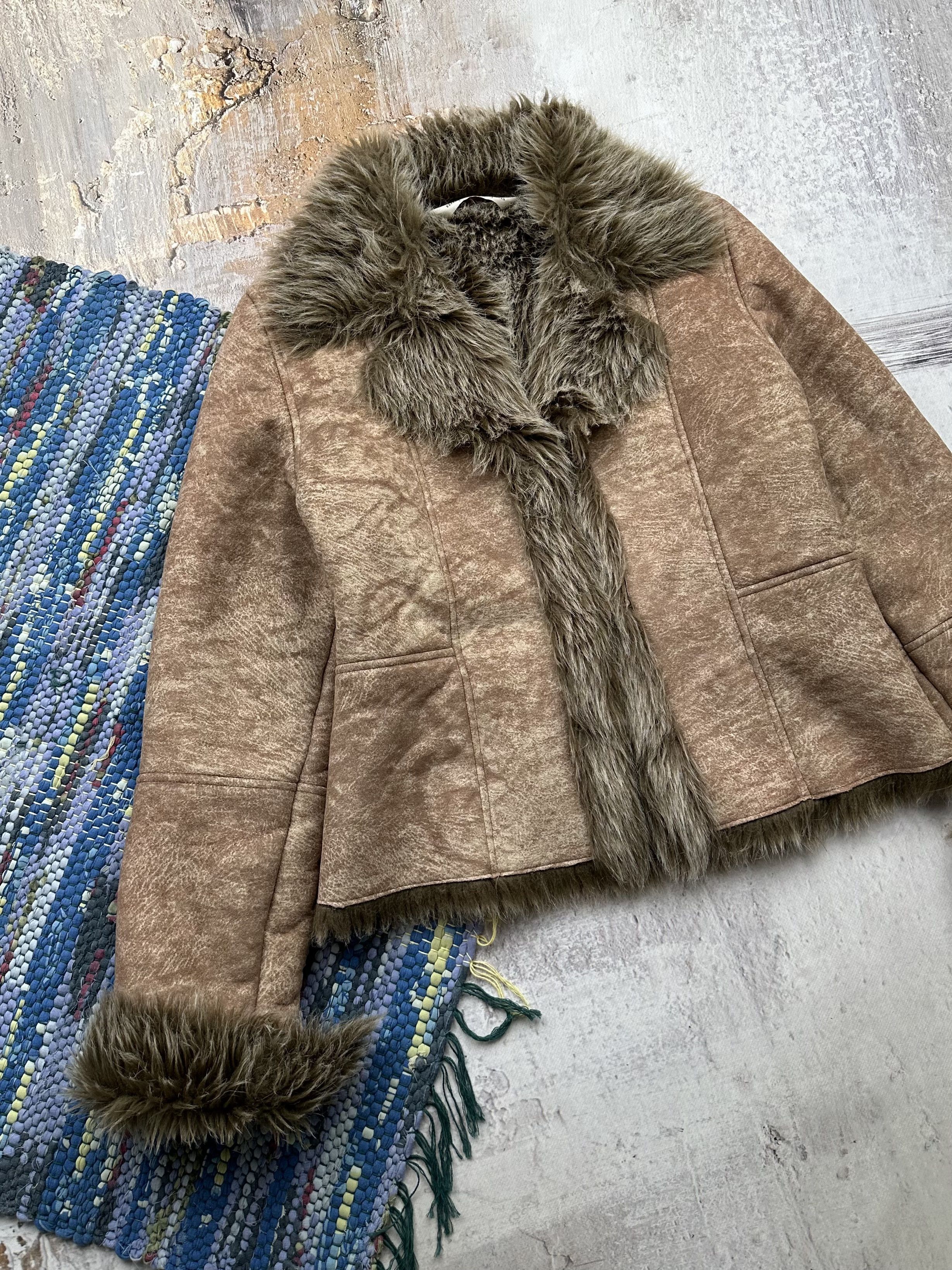 Japanese Brand Vintage Faded Faux Sheepskin Coat D15A509(572) Size M / US 6-8 / IT 42-44 - 2 Thumbnail