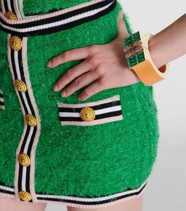 Balmain o1s1wg111225 Size:OS/Rhinestone Cuff Bracelet in Multicolor Size ONE SIZE - 4 Thumbnail