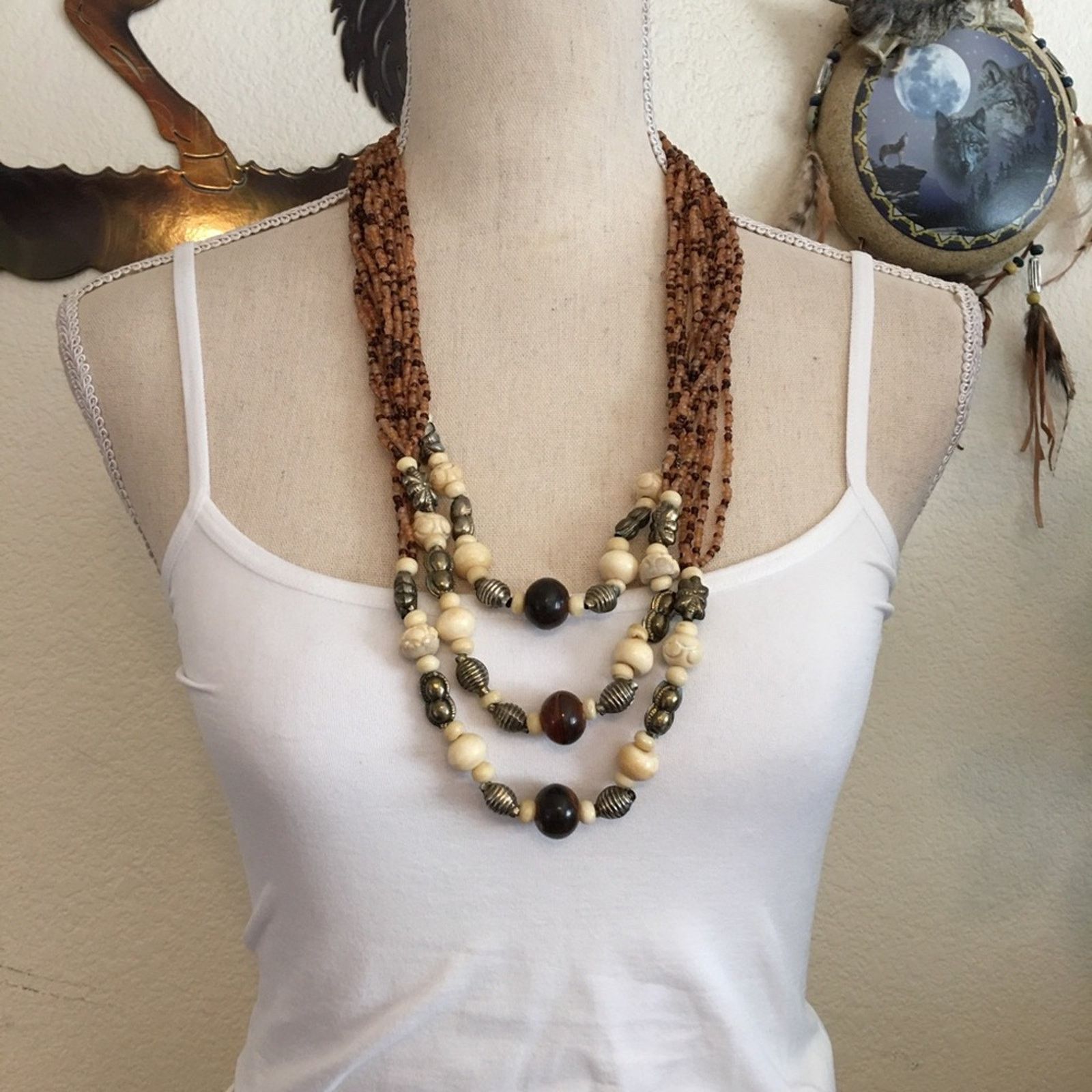Vintage Vintage 80s multi strand layer seed bead necklace Size ONE SIZE - 3 Thumbnail
