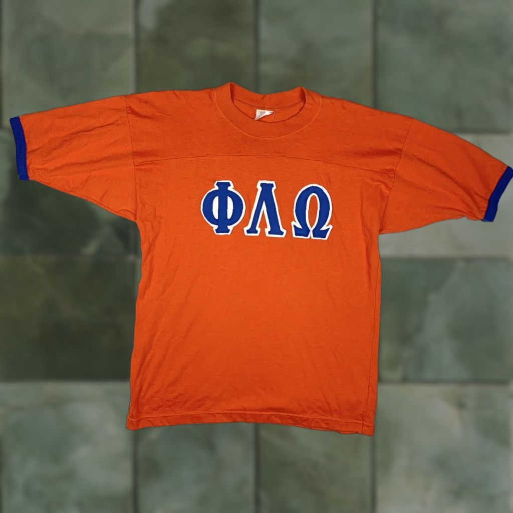 Omega VINTAGE Phi Lambda Omega Sorority T Shirt XL Orange Logo College Women 70s Size XL / US 12-14 / IT 48-50 - 1 Thumbnail