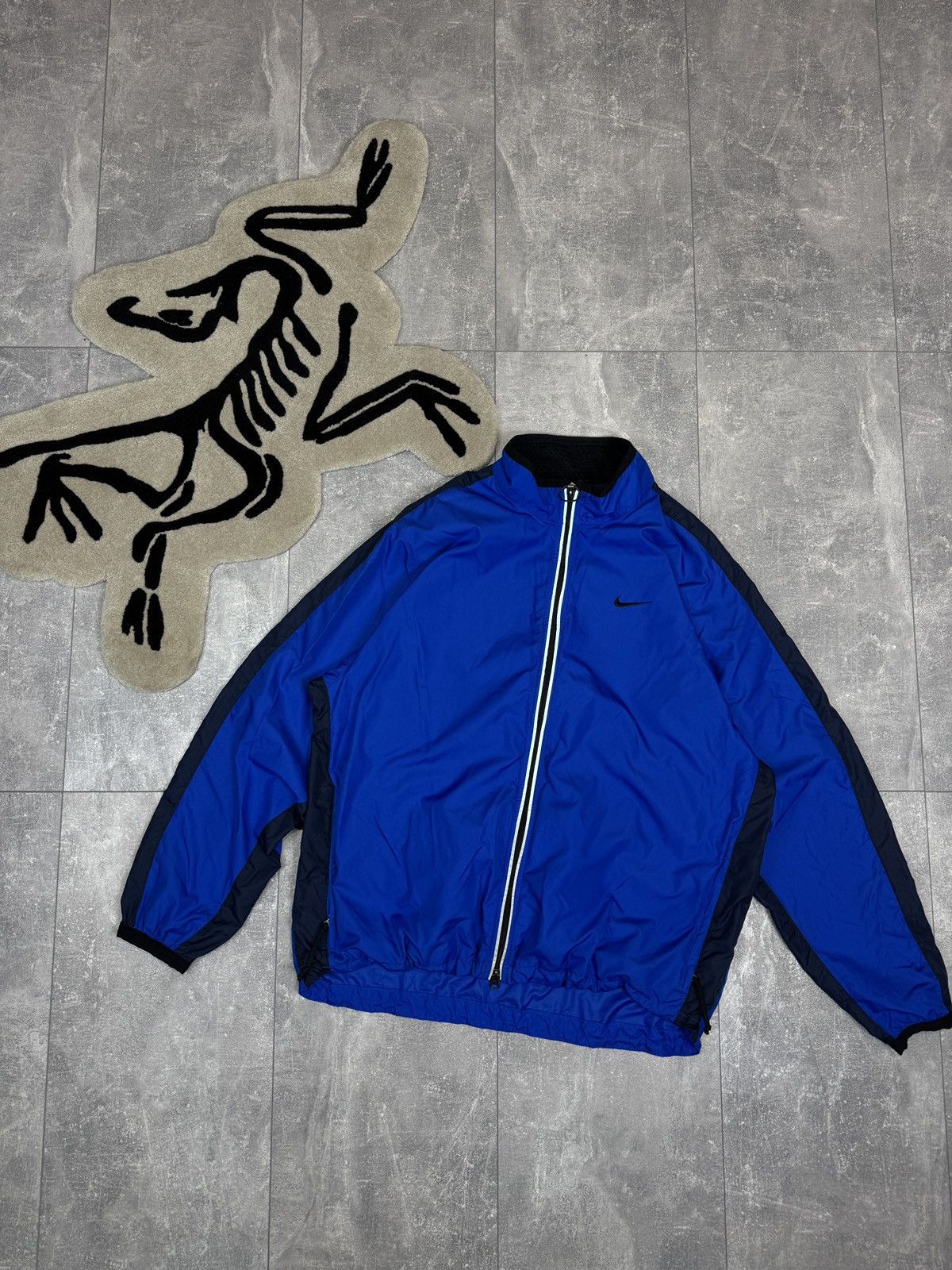 Mens Vintage Nike track jacket swoosh nylon navy Olympic y2k