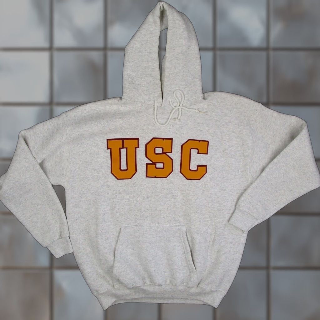 Soffe VINTAGE Soffe USC Trojans Hoodie Gray XL Heavyweight Pullover Sweatshirt Size US XL / EU 56 / 4 - 1 Thumbnail