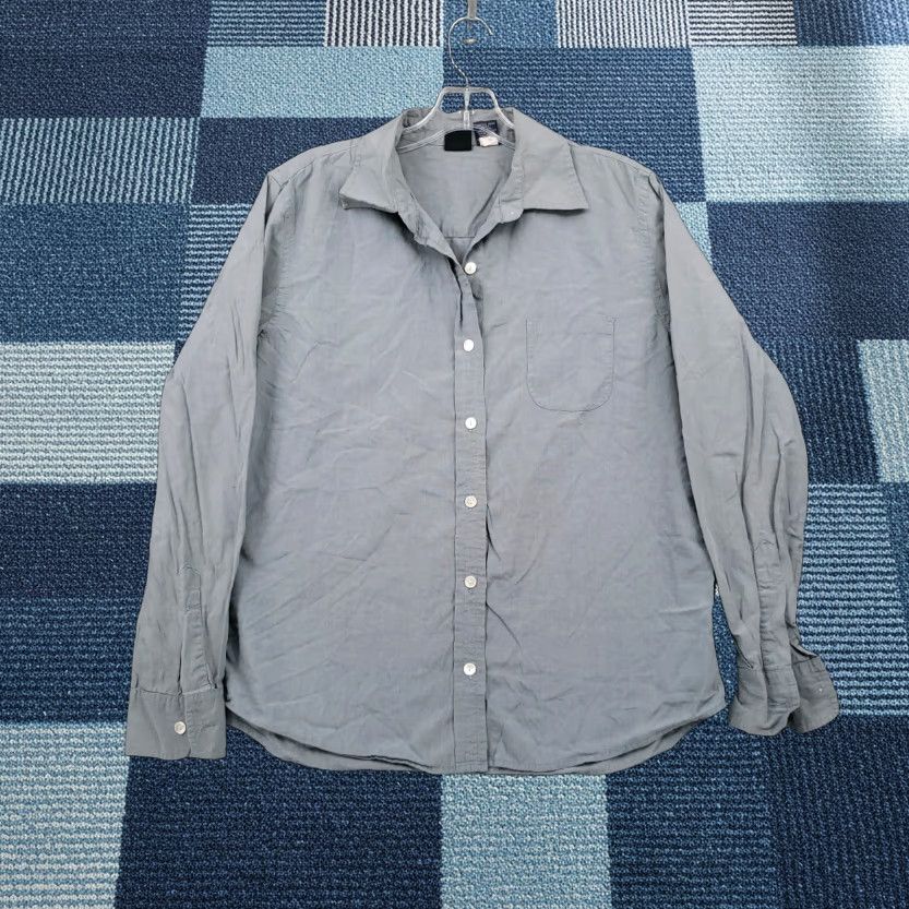 Gap Gap Shirt Womens M Medium Casual Button-Up Gray Long Sleeve Cotton Size M / US 6-8 / IT 42-44 - 1 Thumbnail
