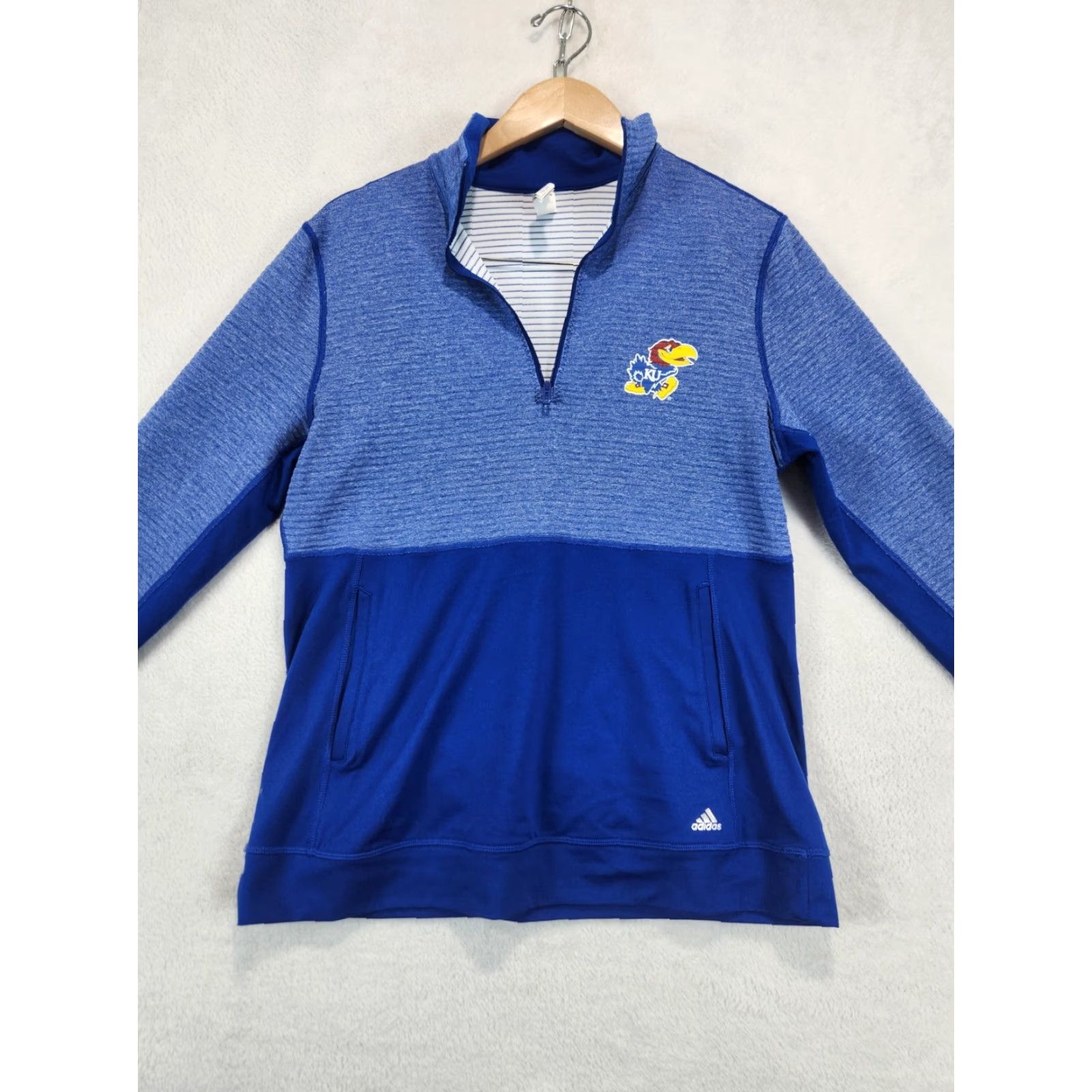 Adidas adidas Limitless Long Sleeve 1/4 Zip Pullover Kansas JHawks Rock Chalk Women's L Shirt Size L / US 10 / IT 46 - 3 Thumbnail