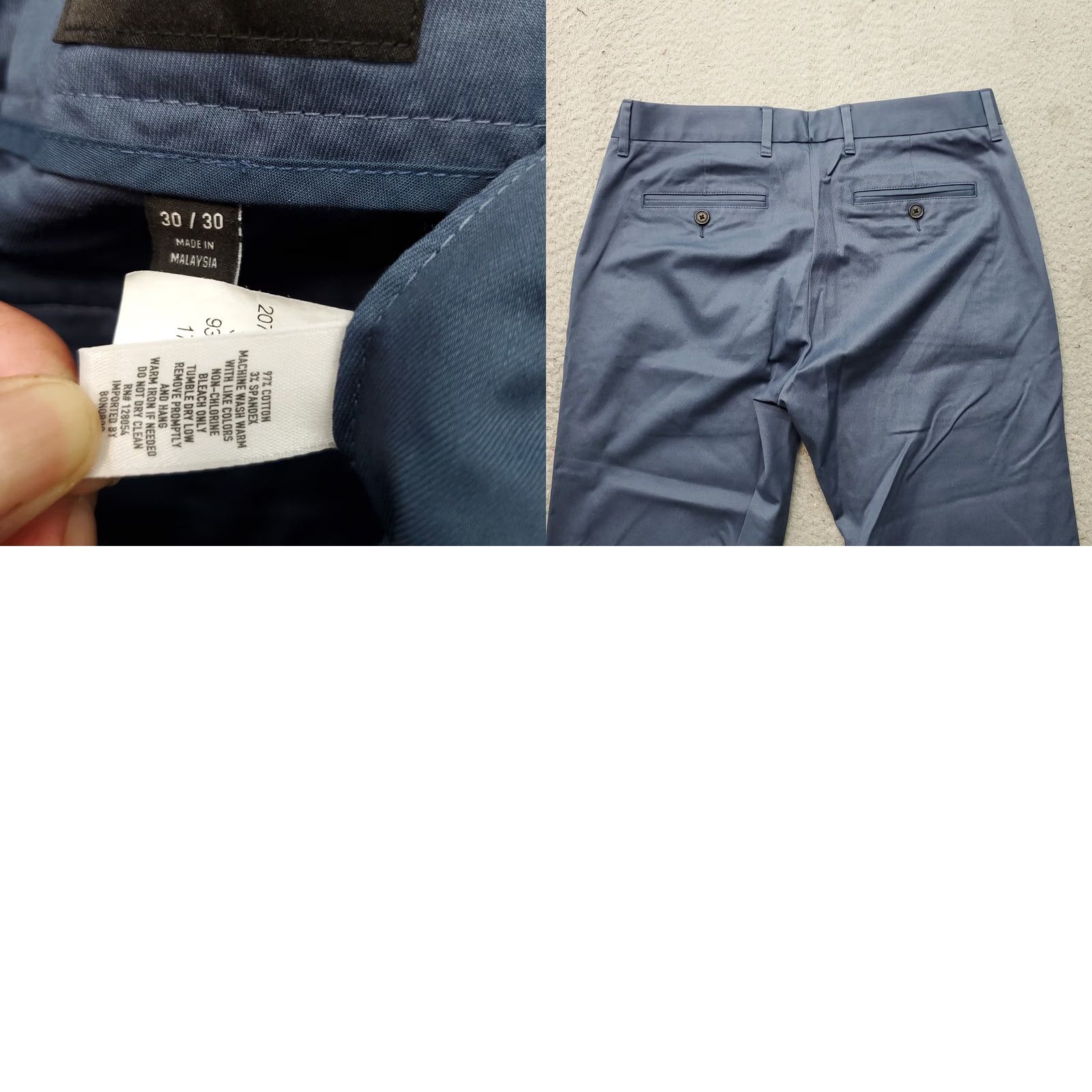 Bonobos VINTAGE Bonobos Dress Pants Men 30 Blue Tailored Slash Pocket Stretchy Flat Front Pants Mens Size US 30 / EU 46 - 8 Thumbnail