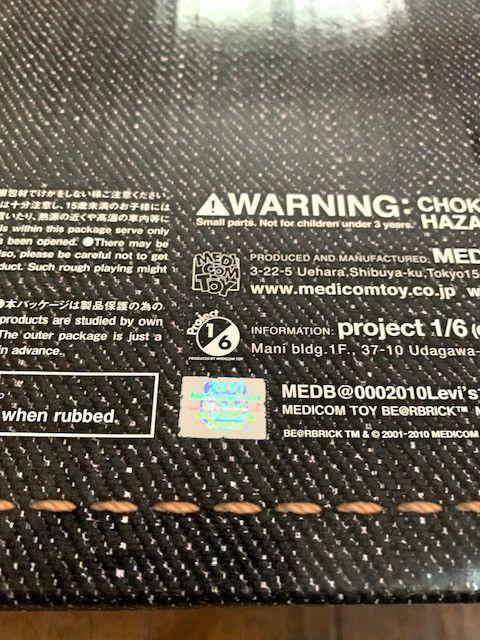 Medicom Toy MEDICOM 1000% BEARBRICK LEVIS 501 BLACK DENIM NUMBERED Size ONE SIZE - 7 Thumbnail