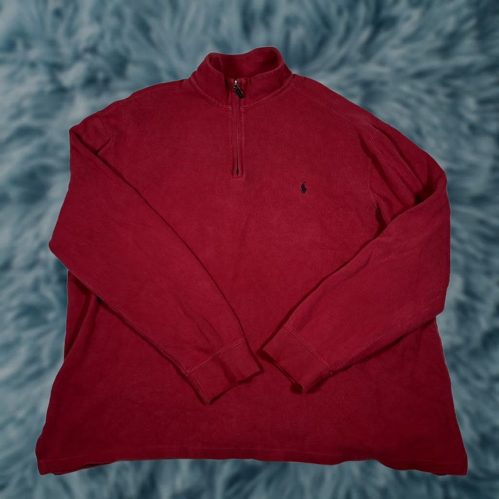 Polo Ralph Lauren VINTAGE Polo Ralph Lauren Sweatshirt 1/4 Zip Shirt Men XL Red Pullover Mens Size US XL / EU 56 / 4 - 1 Thumbnail