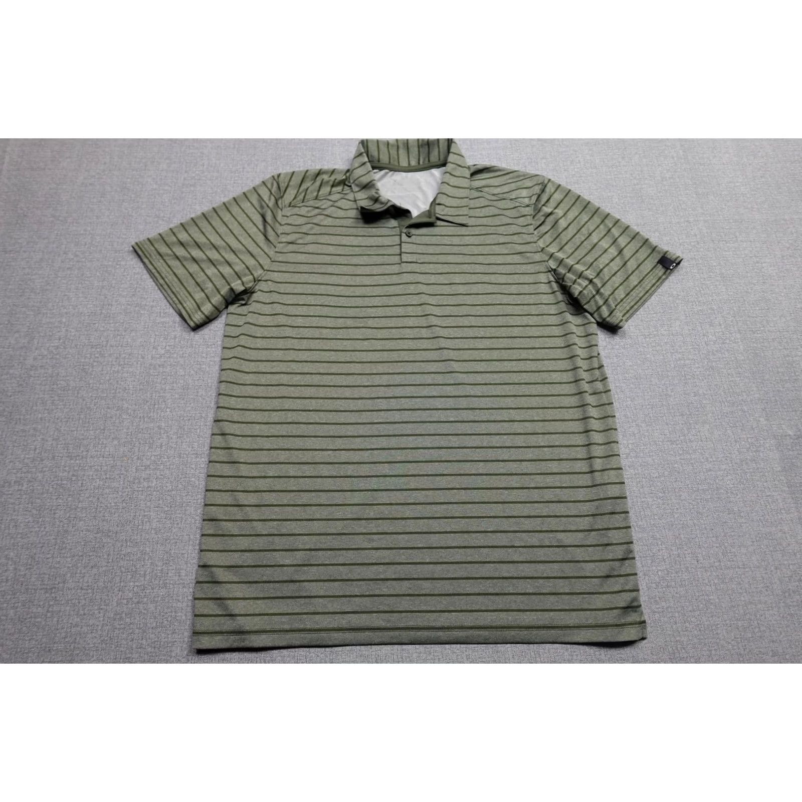 Oakley Oakley Polo Golf Mens Large Green Striped Short Sleeve 100% Polyester Performance Size US L / EU 52-54 / 3 - 3 Thumbnail