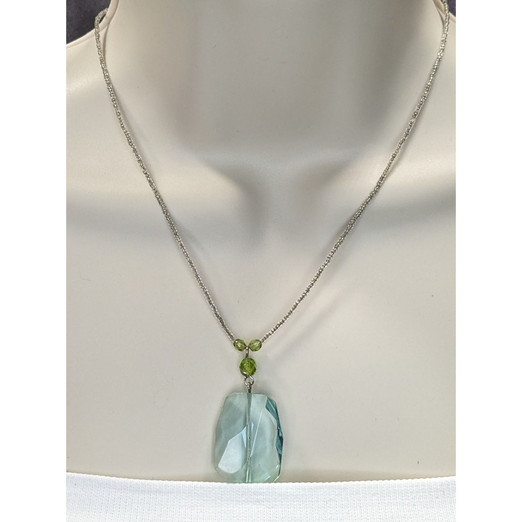 Other Baked Beads Aqua Glass Pendant Necklace Size ONE SIZE - 6 Thumbnail