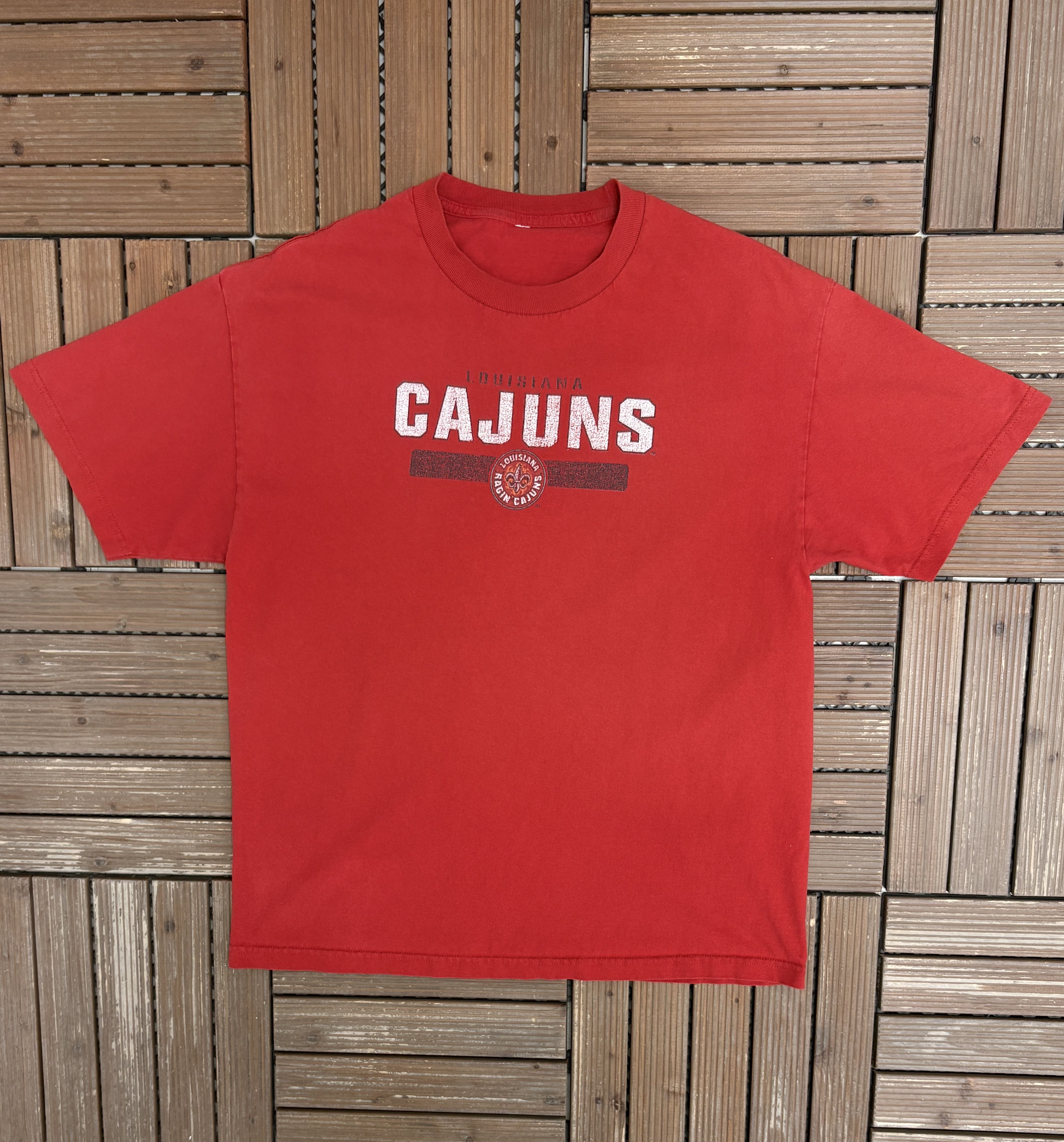 Vintage Louisiana Ragin' Cajuns Vintage Red T-Shirt Tee Size US L / EU 52-54 / 3 - 1 Thumbnail