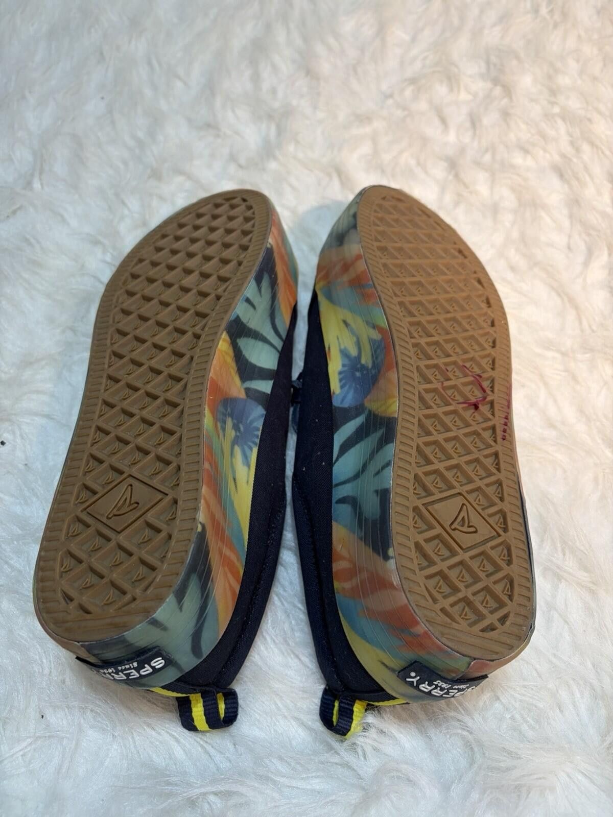 Sperry Women 9.5 Sperry Navy/Coral Floral Tropical Platform Slip On Size US 9.5 / IT 39.5 - 4 Thumbnail