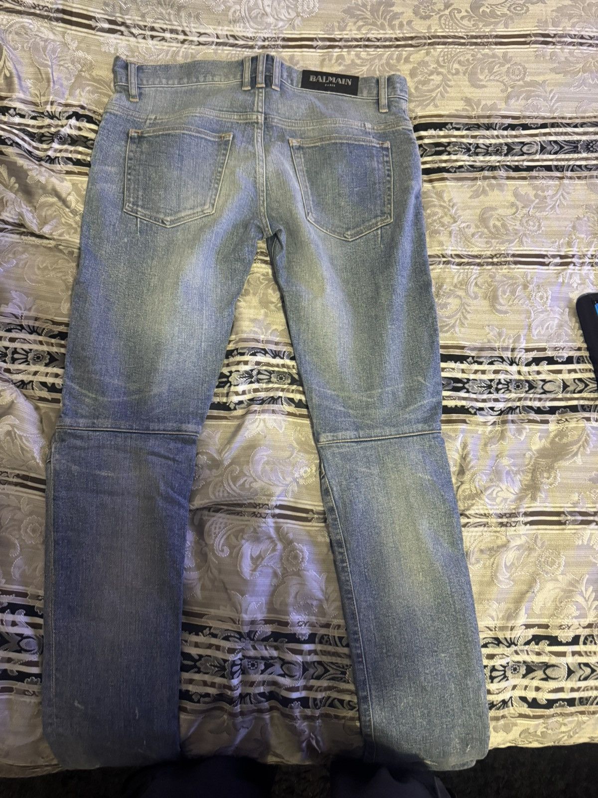 Balmain Light Blue Balmain Biker Slim Size US 32 / EU 48 - 2 Thumbnail